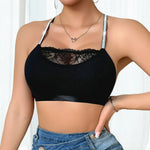 1pcs Ribbed Sexy Women's Bras Cross Shoulder Straps Sexy Lingerie Wire-Free Padless Bras Push Up Brassiere Fashion Underwear