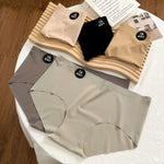3PCS New 7A Ice Silk Waist Maillard Seamless Yoga Classic Antibacterial Crotch Simple Solid Color New Sports girl 2024 M-XL
