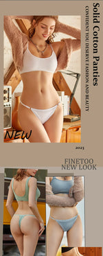 3Pcs G-String Cotton Sexy Women Thongs Adjustable Belt Seamless Panties Breathable Low Waist Lingerie Female Soft Solid Color