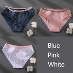Women Printing Floral Panties 3Pcs/set Low-Rise Cotton Briefs Female Comfortable Underwear Female Soft Panties Lingerie M-2XL