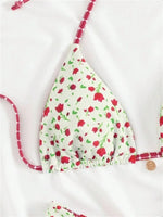Sexy White Floral Print Micro Bikini 2026 Women Push Up Bra High Waist Swimsuit Beach Bathing Suit Holiday Two Piece Swimwear