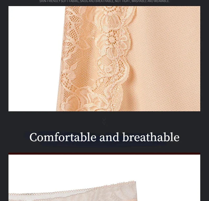 Plus Size Safety Short Pants Women Seamless Under Skirt Boxers For Women Sexy Lace Anti Chafing Boyshort Panties Underwear