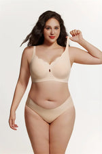Wireless Comfortable Bra Large Cup Seamless Anti-Sagging Back Smoothing Underwear Soft Women's Hollowed-Out Full Cover Bras