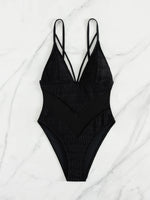 2026 Sexy Beachwear Women Low Cut Hollow Out Slim Bodysuit Holiday Backless Sexy Mesh Bikinis Summer New Chic Holiday Swimsuit