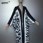 WINYI Africa Bohemia print Kimonos loose dresses for woman Cardigans beach outfits kaftan beach cover up evening dress maxi coat