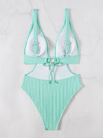 2026 Deep V Neck Cut Out Women Swimwear One Piece Swimsuit Female High Leg Cut Monokini Bather Backless Bathing Swim Beachwear