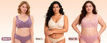7pcs Elegant Lace Push Up Bras Set for Plus Size Women, Seamless Breathable Lace Bras, All-Day Wear, Multi-Occasion Lingerie
