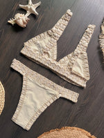 Sexy Black Patchwork Hand Crochet Bikini Set Women 2026 V Neck Push Up Bra Thong Swimsuit Beach Bathing Suit Knitted Swimwear