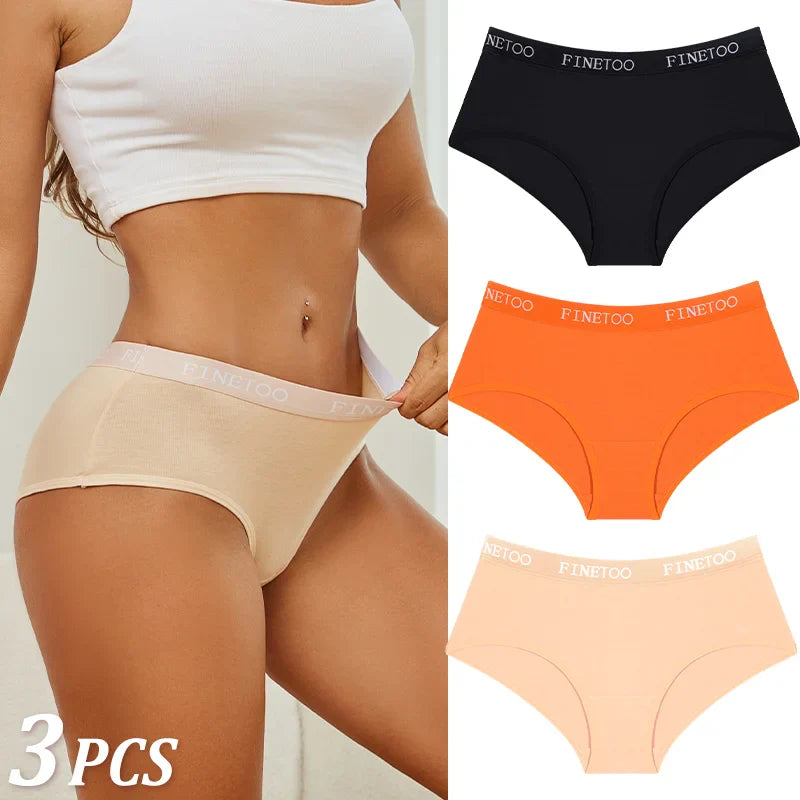 New 3Pcs Women's Cotton Briefs Letter Belt Underwear Women Panties Sexy Breathable Briefs Female Stretch Ladies Soft Lingerie