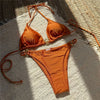 Solid Orange Swimwear Metal Ring String Halter Triangle Micro Bikini Thong Sexy Swimsuit Women 2026 Bathing Suit Bikinis Sets test