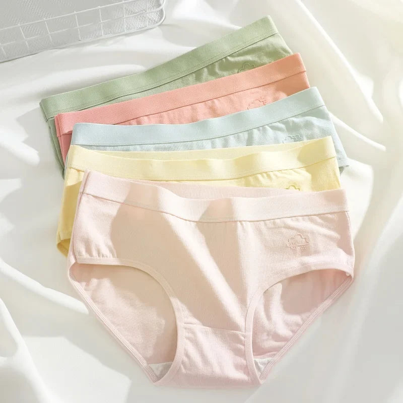 5Pcs Women's Cotton Underwear Panty Cute Sexy Panties Female Seamless Underpants Solid Color Panty Intimates Women Lingerie S-XL