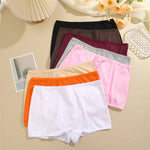 3PCS Women's Panties Cotton Seamless Sports Boxers Underwear Female Solid Color Briefs Cozy Lingerie Intimate Underpants XS-XL