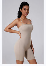Women's Short Tracksuit One-Piece Sportswear Gym Workout Clothes Fitness Jumpsuit Stretch Bodysuit Yoga Suit Sports Playsuit