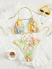 Sexy Hollow Out Backless One Piece Swimsuit 2026 Women Yellow Tie Dye Gradient Metal Circle Bathing Suit Beach Holiday Swimwear test