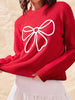 Bow-Embellished Ribbed Sweater test