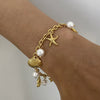 Ocean Theme Stainless Steel Chain Bracelet with Seashell and Starfish Pendants test