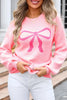 Bow Round Neck Long Sleeve Sweater test