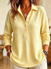 Full Size Waffle Knit Button Detail Top Plus Size test