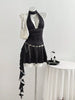 Polka Dot Cutout Front Halter Neck Dress test