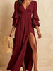 High Slit Ruffle Sleeve Maxi Dress test