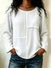 Textured Patchwork Long Sleeve Casual T-Shirt test