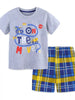 Children's Construction Truck & Traffic Sign Graphic T-Shirt and Plaid Shorts Set test