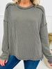 Twist Ribbed Exposed Seam Detail Long Sleeve Loose Top test