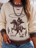 Western Cowboy Graphic Round Neck Sweater test