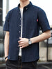 Men's Plus Size Casual Striped Short Sleeve Shirt test