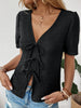 Tie Front V-Neck Blouse test