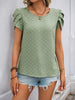 Perfee Swiss Dot Round Neck Petal Sleeve Blouse test