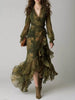 Floral Print Ruffle Hem Wrap Maxi Dress test