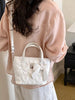 Chic Quilted Heart Crossbody Bag with Bow Accent test