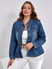 Plus Size Button-Up Peplum Denim Jacket test