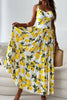 Lemon Print Sweetheart Neck Maxi Dress test