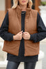 Pocketed Zip Up Turtleneck Vest Coat test