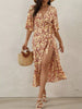 Slit Printed Surplice Midi Dress test