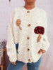 Mushroom Pattern Button-Up Cozy Knit Cardigan test