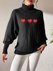 Heart Turtleneck Long Sleeve Sweater test