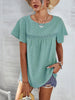 Lace Detail Round Neck Short Sleeve Blouse test