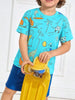 Children's Cartoon Print Crew Neck Short Sleeve Tee test