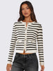 Striped Round Neck Button Up Long Sleeve Cardigan test