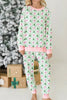 Christmas Tree Print Contrast Striped Banding 2pcs Lounge Set test