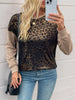 Leopard Round Neck Long Sleeve Sweatshirt test