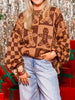 Gingerbread Man Round Neck Drop Shoulder Sweater test