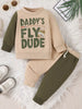 Children's Letter Round Neck Top and Pants Set test