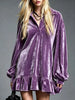 Full Size Velvet Long-Sleeve Ruffle Hem Mini Dress Plus Size test