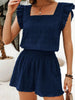 Textured Square Neck Top and Shirred High Waist Shorts Set test