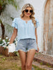 Cutout Round Neck Short Sleeve Blouse test