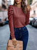 Decorative Button Puff Sleeve T-Shirt test